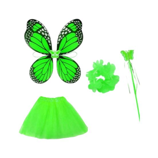 1 Set Butterfly Wing Porch Goose Costume Set Adjustable Size Fairy Wings Tutu Skirt Wand Flower Crowns Set Pet Outfit Garden
