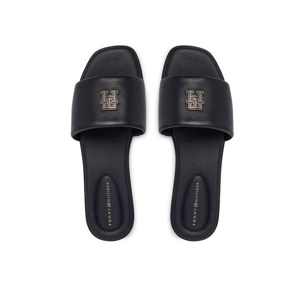 Tommy Hilfiger Th Logo Hardware Leather Mule Slippers