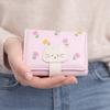 PU Leather Flower Printed Wallet Portable Three Fold Wallet Coin Purse Short Leather Purse  Travel