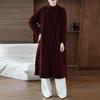 100% Wool Women Coat TIDENOVEL Autumn Wool Long Coat Handmade Pea Coat Winter Warm Wool Long Jacket Overcoat