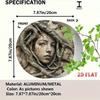 Retro Round Metal Tin Sign 7.8 Inch Stone Face Wall Art Nature Roots Design Frameless Home Decor