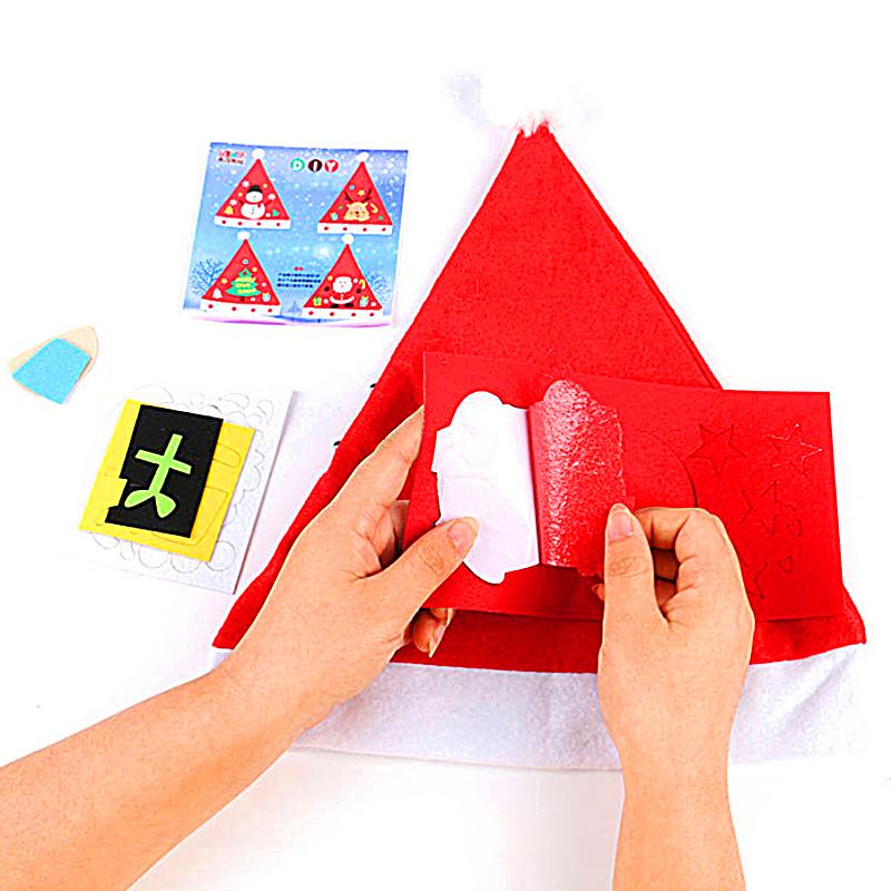 3Pcs/Set Craft Kit Creative Cartoon New Christmas Hat Personality Non-woven Toys Handmade For Children High Quality