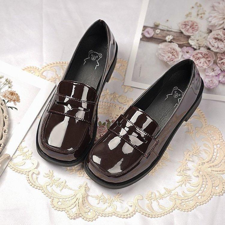 Japanese Retro Middle Heel Student Uniform Shoes Women's Summer 2025 New Models Increase British Style Small Leather Shoes College Style