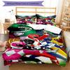3pcs Mighty Morphin Power Rangers Pattern Bedding Set Duvet Cover Set Includes Duvet Cover &pillowcases, Perfect All Season Bedroom Decoration & Gift
