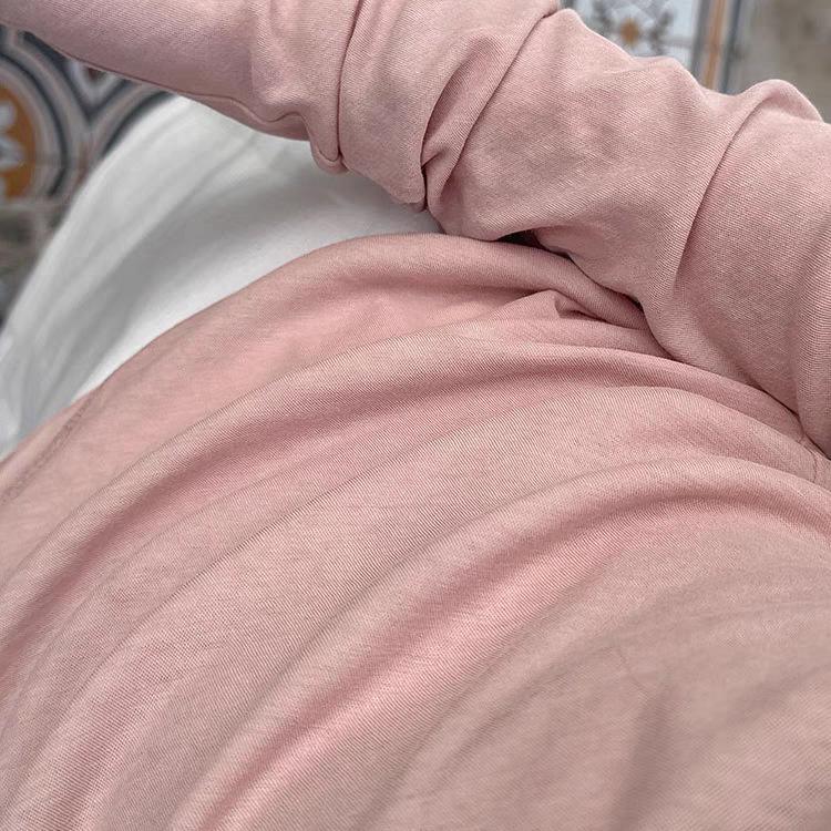 Women's Pink Sheer Long Sleeve Slim-Fit T-Shirt
