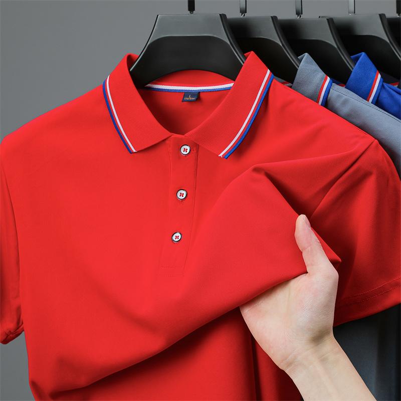 Men's Casual Solid Color Short Sleeved Polo Shirt Summer Fashionable Comfortable Versatile