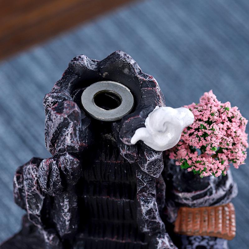 Resin Backflow Incense Burner: Creative Aromatherapy & Ornamental Smoke Design for Home. Perfect for Sandalwood Incense.