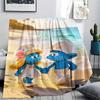 Smurfs Hands Beach Blanket Sofa Blanket Blanket Machine Washable Digital Printing Sheet