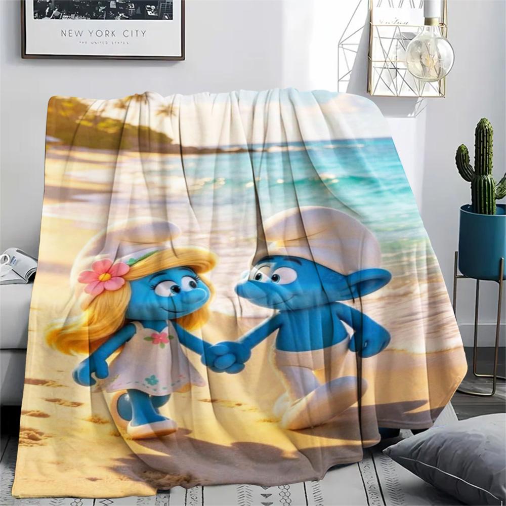 Smurfs Hands Beach Blanket Sofa Blanket Blanket Machine Washable Digital Printing Sheet