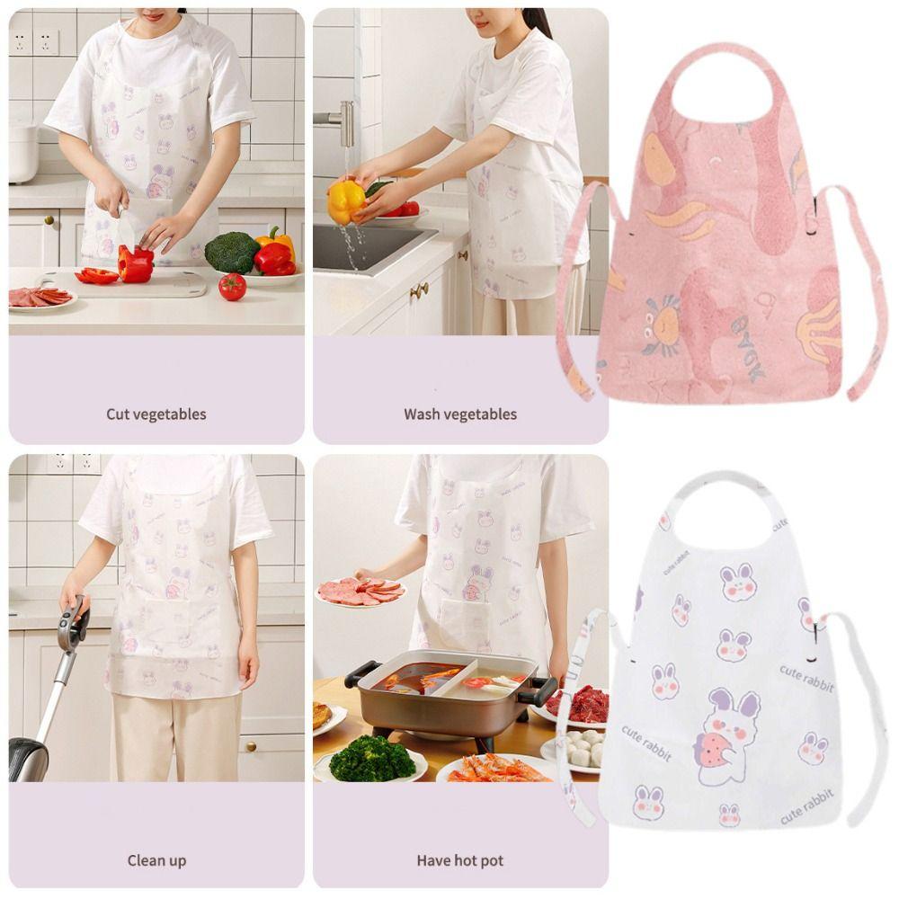 Anti Fouling Unisex Aprons Oil-proof Disposable Non-woven Apron Female Male