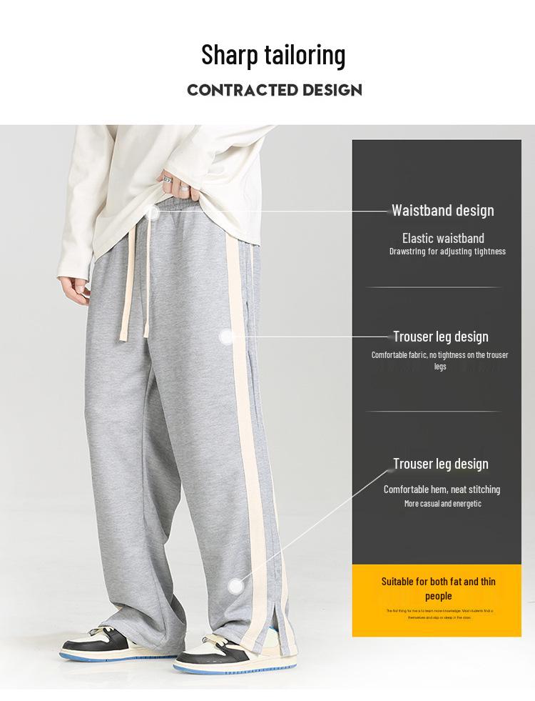 Pantaloni da uomo alla moda a vestibilità larga: Pantaloni della tuta casual dritti versatili taglia EU 25 Primavera/Autunno