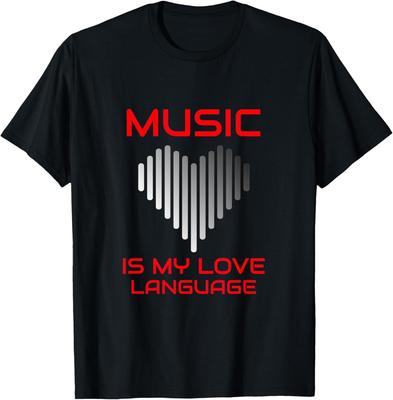 Music Is My Love Language Fun Band Graphic Novelty Musician T-Shirt