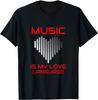 Music Is My Love Language Fun Band Graphic Novelty Musician T-Shirt