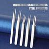 TS10-15 Anti-Static Stainless Steel Tweezers Precision Maintenance Pro Industrial Repair Curved Hand Tool Electronic Tweezers