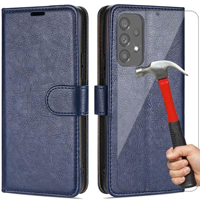 Coque - PROSHOP - pour Samsung A33 5G - Bleu Marine - Anti Rayure - Anti Choc - avec 2 Verres Trempés