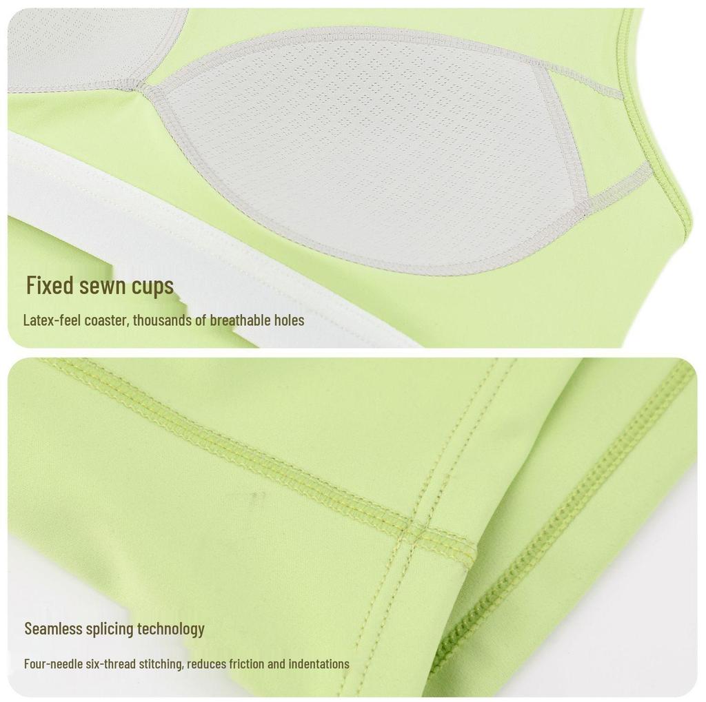 One-Piece Sports Bra with Shock-Absorbing Pads - Pilates & Fitness Vest