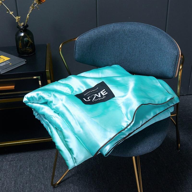 Floral Ice Silk Summer Quilt Cool Air Conditioner Washed Quilt Single Dormitory Thin Blanket King Size Luxury Bedding