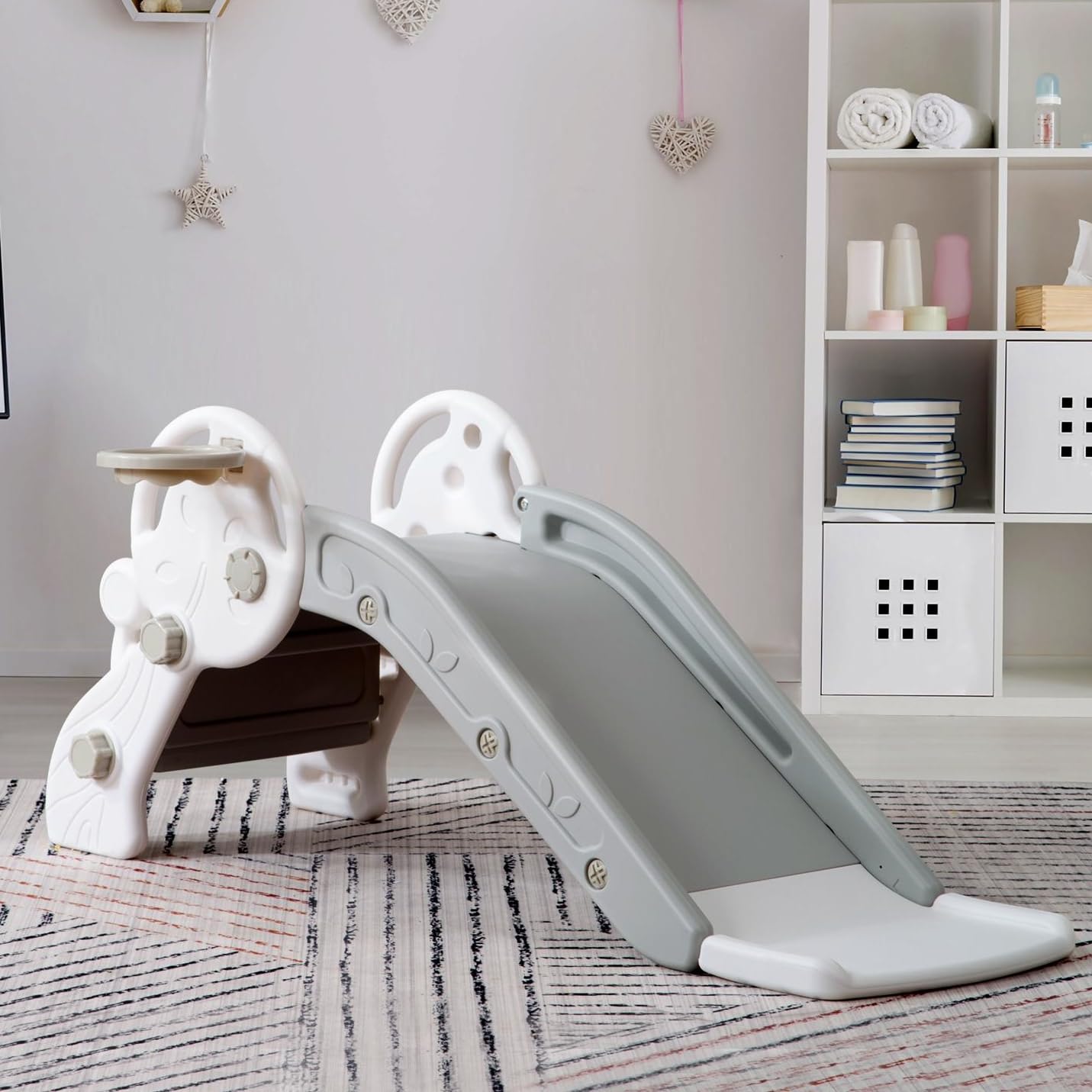 

OSJ Slide, Toddler Slide and Basketball Hoop, Indoor Playground Equipment, Suitable for Indoor and Outdoor Use, Perfect as a Gift or Birthday Toy for