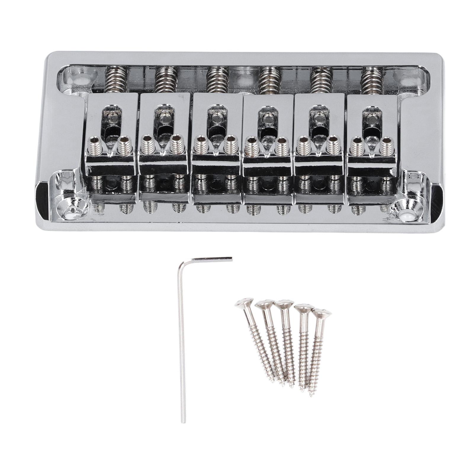 Комплект бриджа для 6-струнной электрогитары, латунный, сквозной, без тремоло, гитарный бридж с ключом для St Chrome