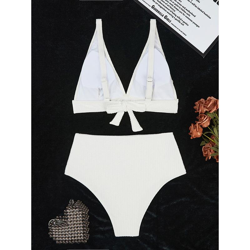 Women Two Piece Bathing Suit High Waist Swimsuit Summer Bikini Set Swimwear Clothes Solid Push Up Swimsuits
