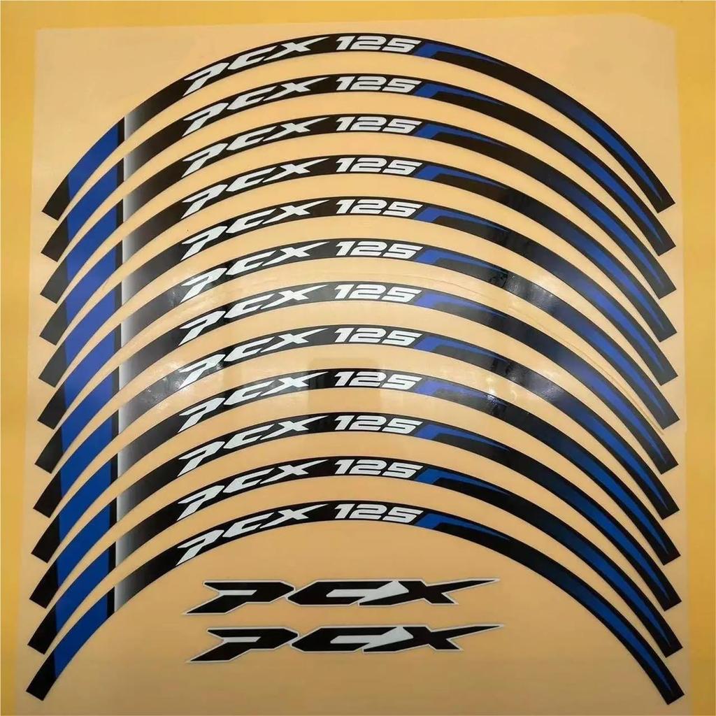 Honda PCX PCX125 Rim Hub Decal Decal Sticker Reflective Stripe Tape Rim Sticker Complete Pack (Color 3)