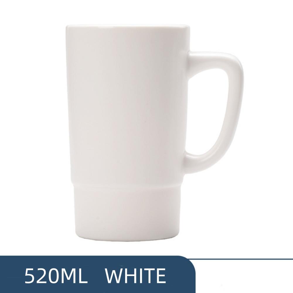 

Ceramic Coffee Mugs Brief Tea Cups with Handle for Office/Home White Black Lagre Capacity 520ml Big 501-600ml білий