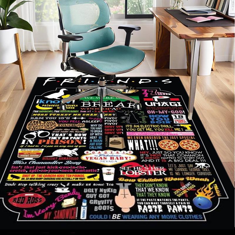 Friends Show Quotes Office Rug Chair Mat, Game Carpet, Suitable for Front Door, Bedroom, Living Room, Desk, Holiday Gift