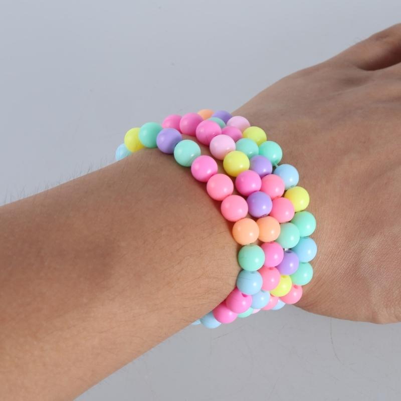 10-piece Set of Colorful Elastic Bracelets for Little Girls Bracelets for Teenagers and Children Pearl Beaded Bracelets