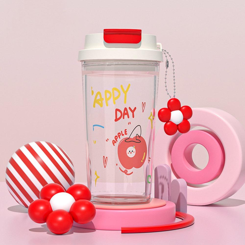 650ml Water Bottle Leak-proof Coffee Cup Cute Plastic Cups  Student