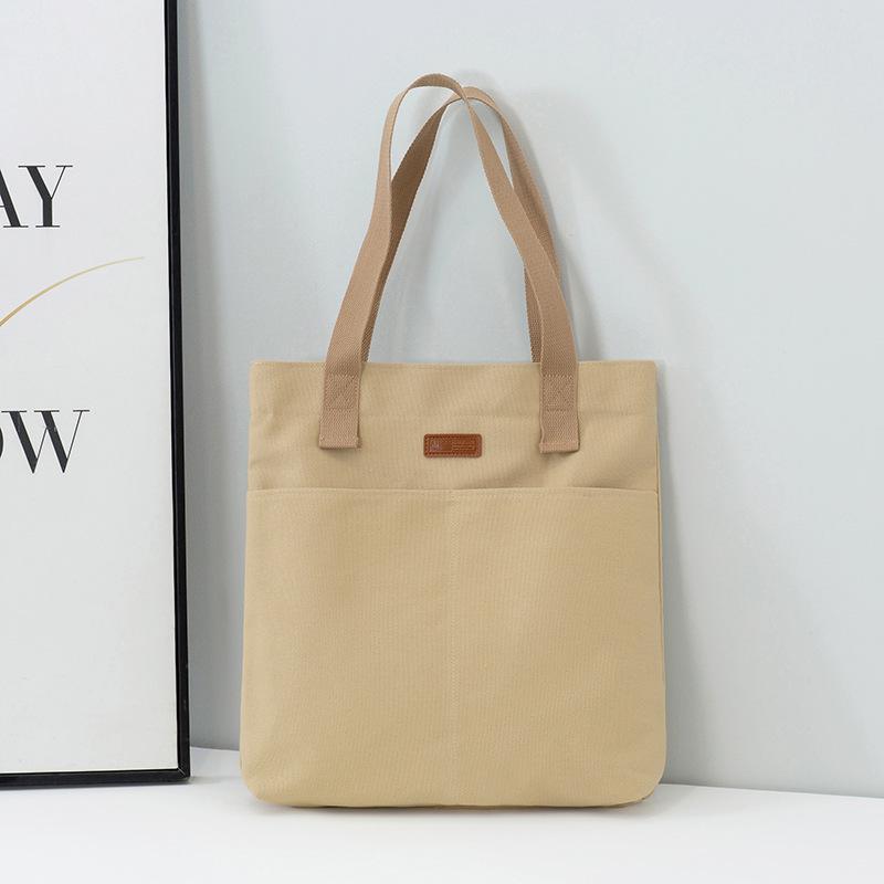 Spacious Canvas Crossbody Bag for College Students - Versatile Korean & Japanese Style
