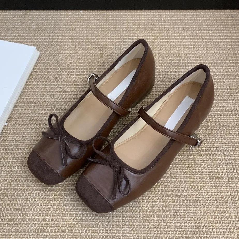 Inner Height Increase Shallow Single Shoes Women's Spring New 2025 Spring New Retro Evening Thick-soled Mary Jane Shoes