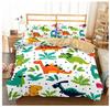 3D Print Jurassic Period Quilt Cover Set,Cartoon Forest Animal Comforter Cover pillowcase,Soft Microfiber Bedding Sets,Kids Teen