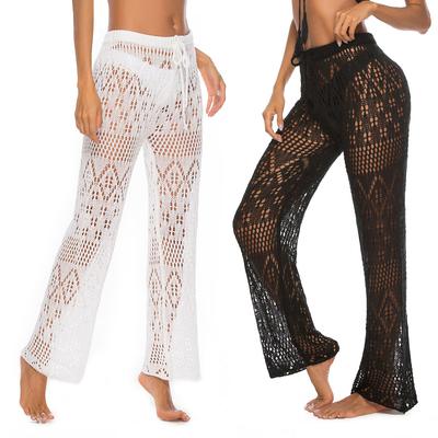 Hot Selling Women's Sexy Hollowed Out Beach Pants with Hook and Flower Knitted Pants