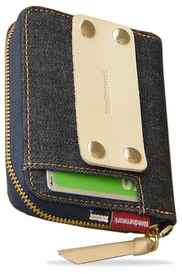 [Need Network] Japan's Proud Denim Coin Purse, Zippered Coin Case, Men's and Women's Wallet, Card Case, Mini Wallet, Compact, Small, with Keychain