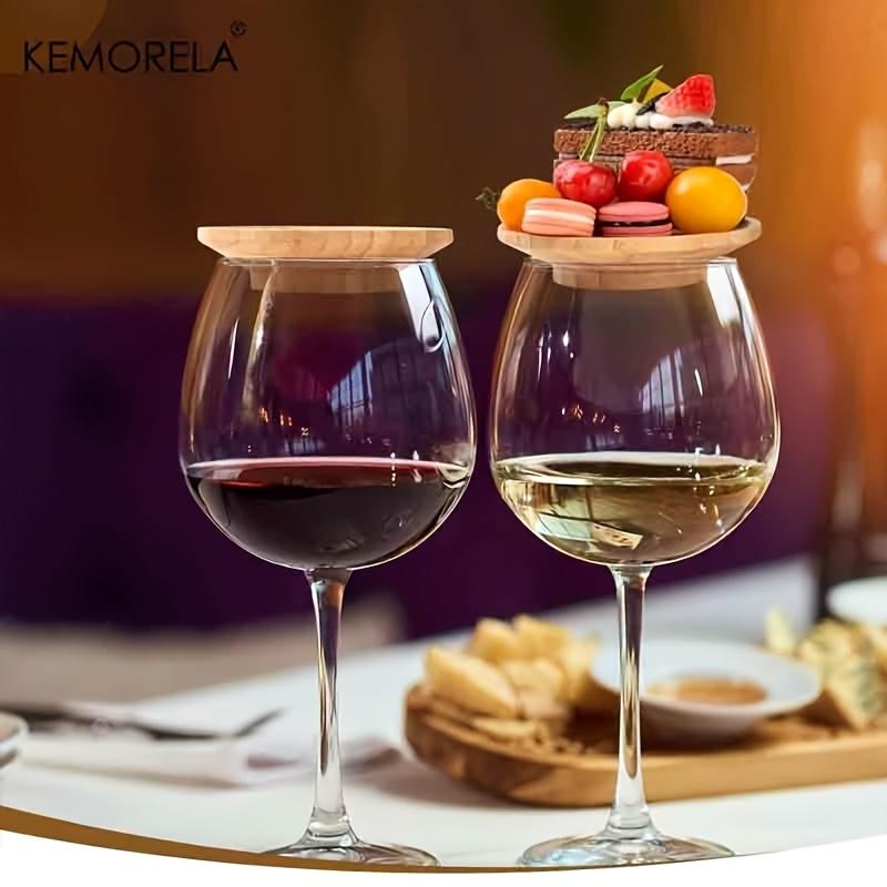Bamboo Serving Coaster, 4/6PCS Round Appetizer Plate for Cheese Fruit & Snacks, Natural Tray for Wedding Bar Party Use