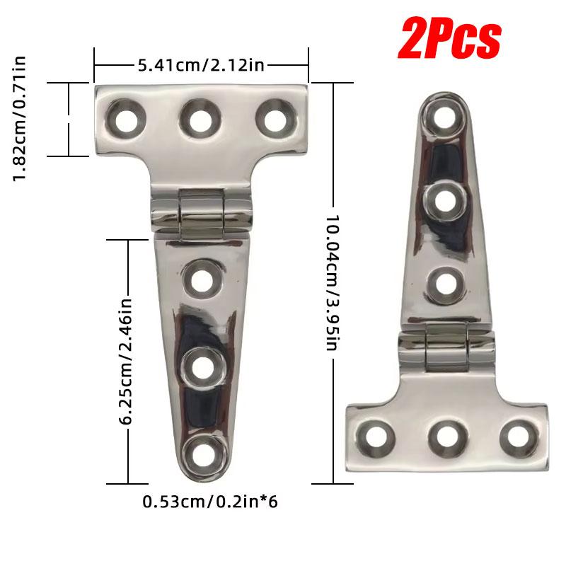 2Pcs Stainless Steel Marine Grade Heavy Duty Polished Door Hinge For Windows T-shaped Hinge Cast Strap for Boat Hardware
