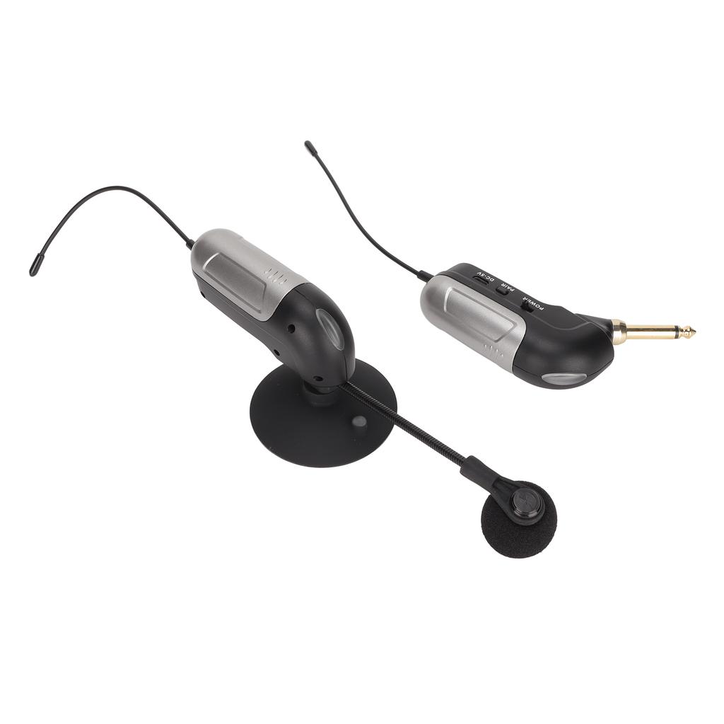 Wireless Instrument Microphone Shockproof 360 degrees  Gooseneck UHF Mic Transmitter Receiver for Guitar