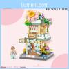 Cream Flower Ice Photo Coffee Shop Street View Assembly Building Blocks Toys