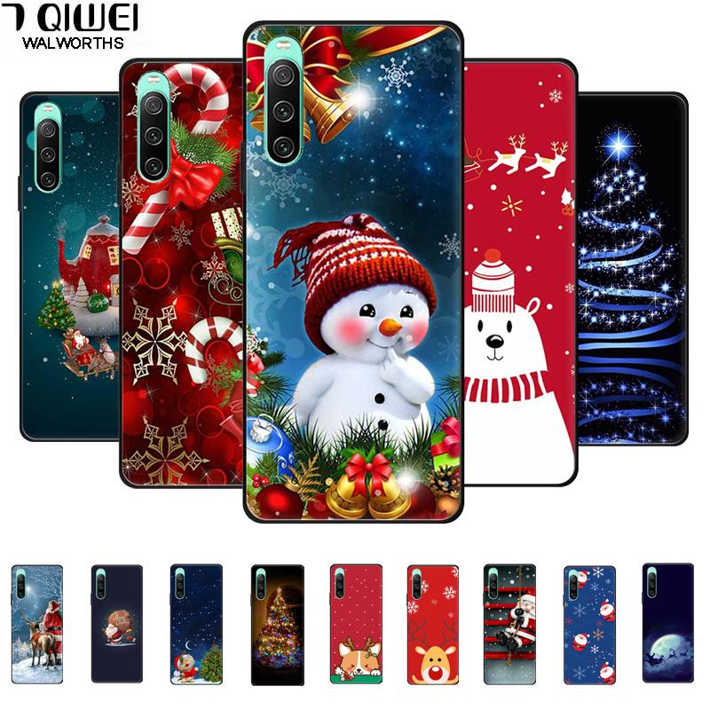 Christmas Phone Cases For Sony Xperia 10 IV Cases Soft TPU Silicone Santa Santa Claus Covers For Xperia 10 IV Cover Bumper Funda
