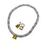 Light Luxury Quadrilateral Goose Yellow High Carbon Diamond Necklace Full Of Zircon Heavy Industry Collarbone Chain Set Female