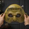 Professional Cosplay Horror Masque Halloween for Adults Men Women, Realistic Creepy Comfortable Long Wear Green Half Face Party