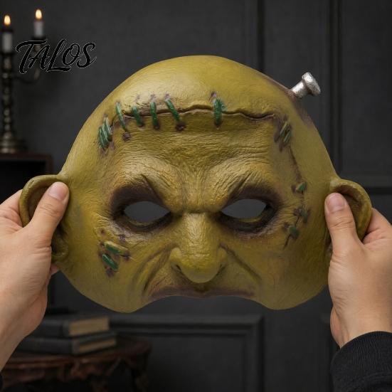 Professional Cosplay Horror Masque Halloween for Adults Men Women, Realistic Creepy Comfortable Long Wear Green Half Face Party