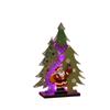 Lighted Christmas Tree Tabletop Decoration with Wooden Holiday Display for Festive Home Party Decor