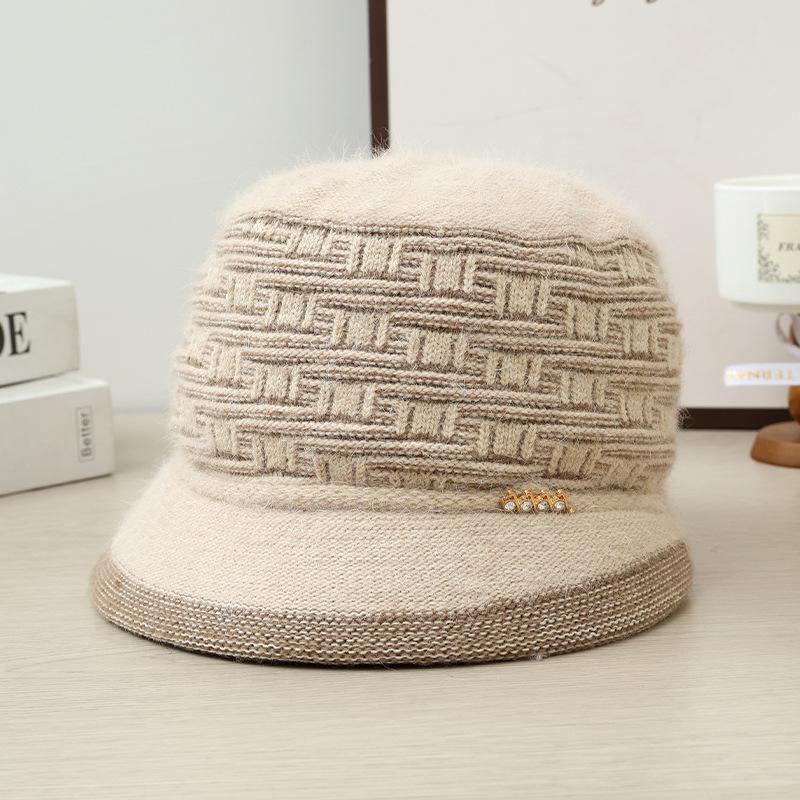 

Японская универсальная шляпа-федора с узором «ступенька» из кроличьего меха для людей среднего и пожилого возраста, уличная, с плюшем, ветрозащитная, теплая, с шарфом One Size