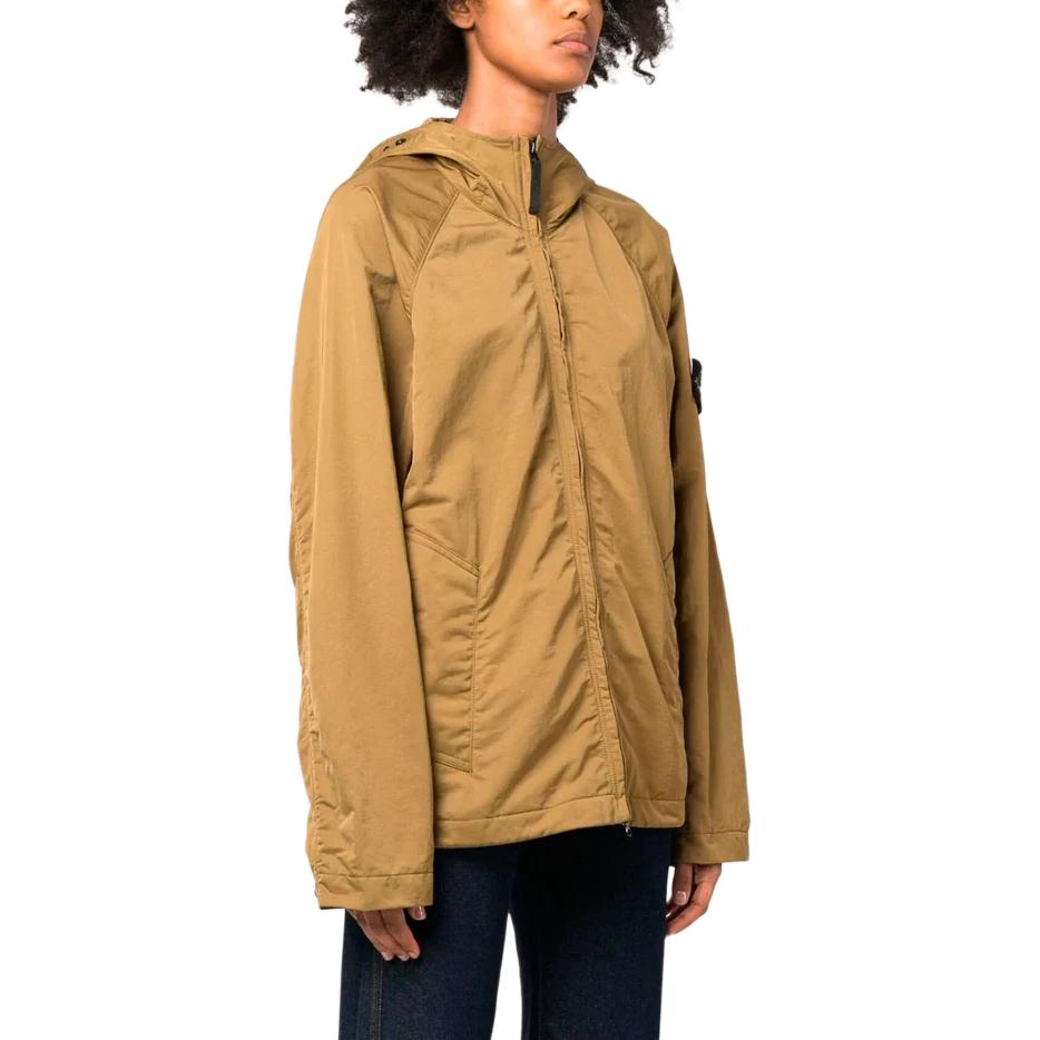 Stone Island Ss23 Solid Color Label Zip Hooded Jacket Men Jacket Bark-Yellow 781540130-V0098