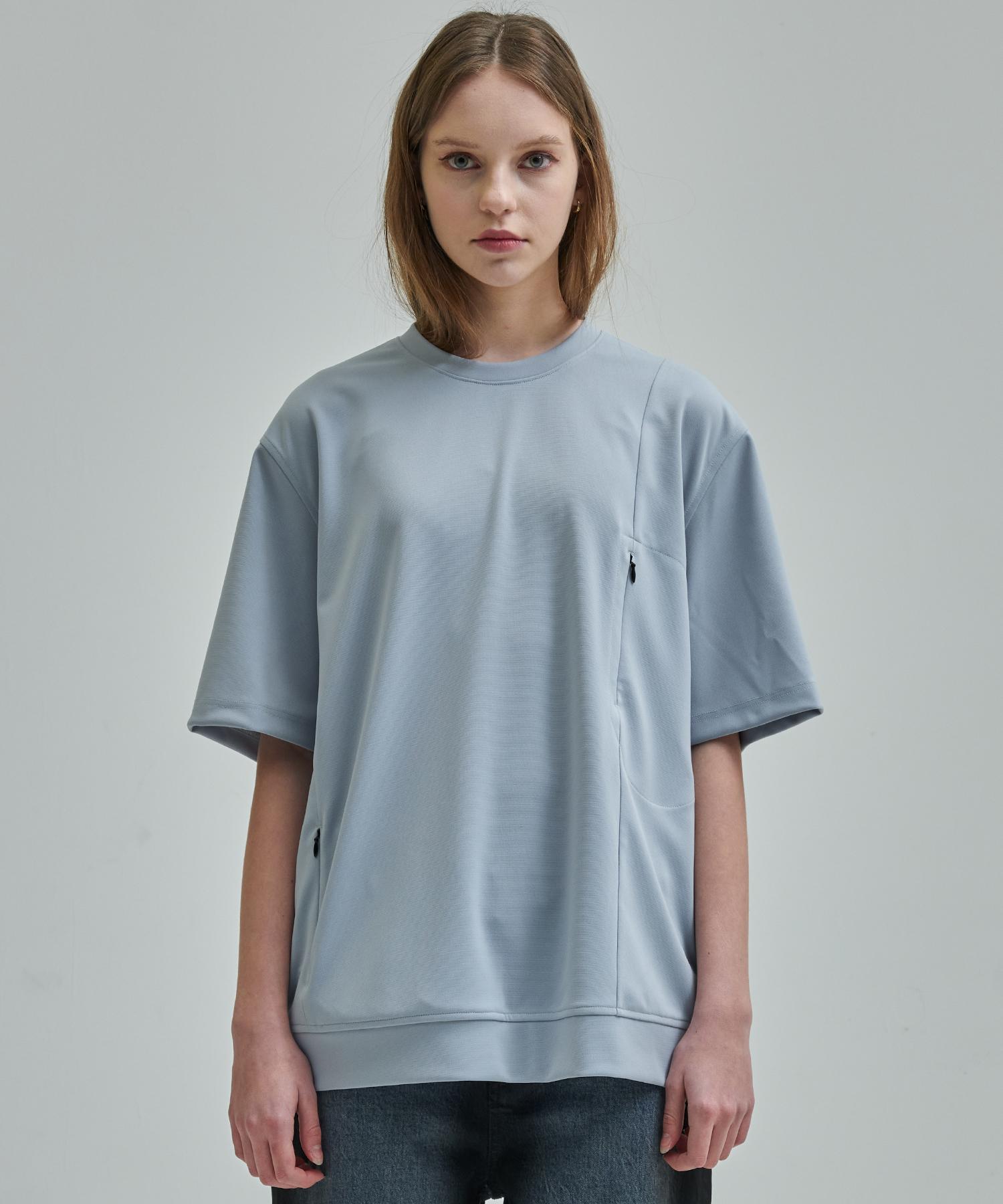 Zensai Zipper Pocket T-Shirt Blue L