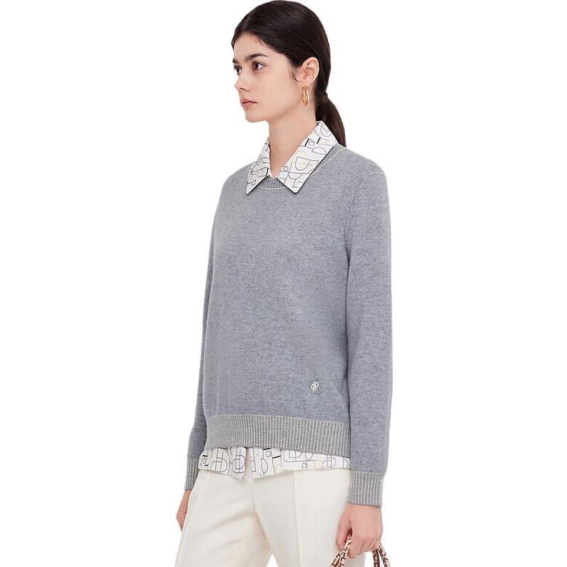 

Женский свитер из смесовой шерсти и кашемира с круглым вырезом L