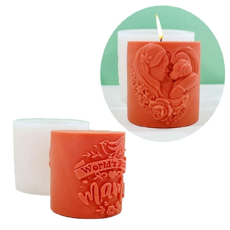 Flexible Silicone Mold for DIYs Cylinder Aromatherapys Candle Beautiful Candle Crafting Cement Gypsum Moulds for Crafts