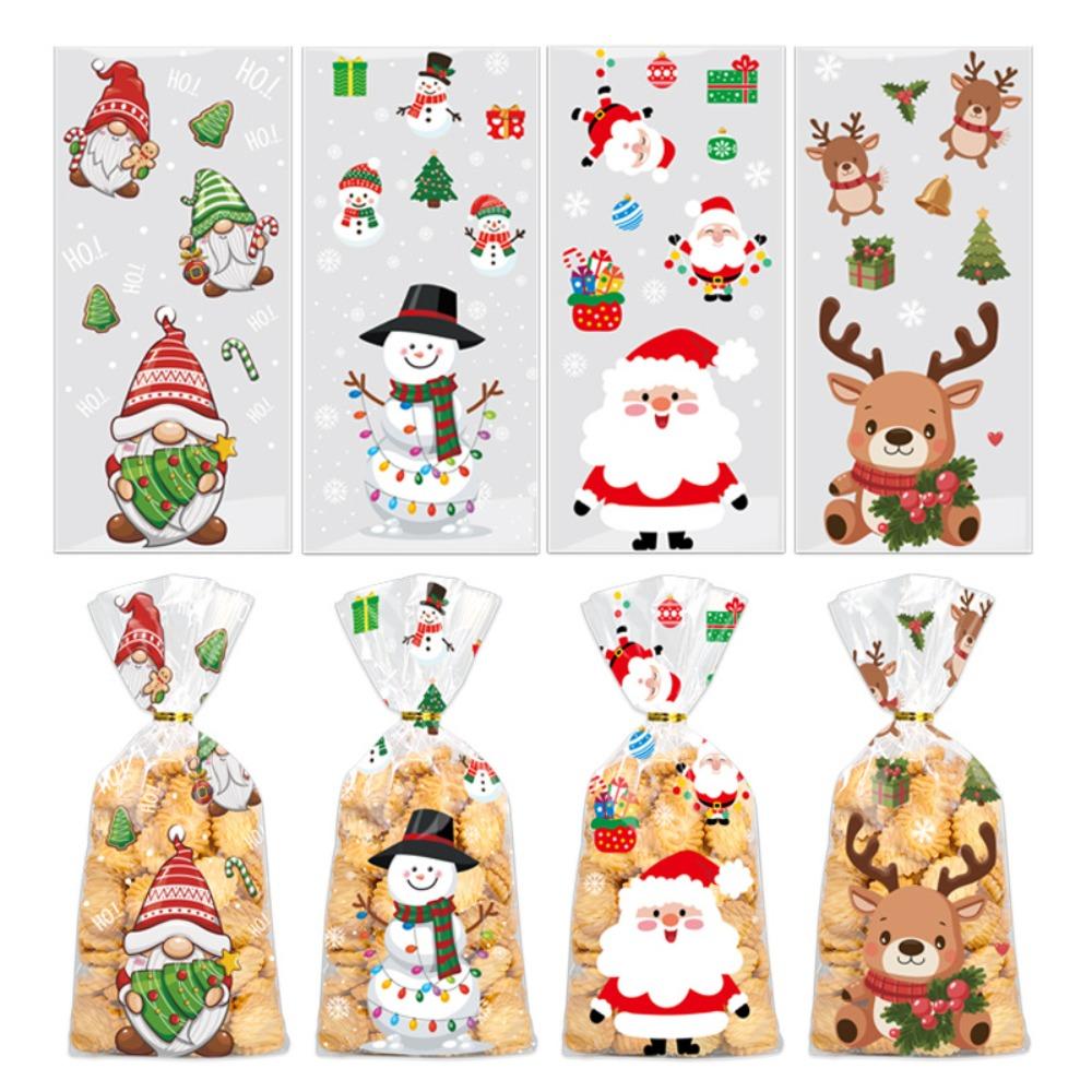

50Pcs Snack Packaging Christmas Packaging Bag Merry Christmas Santa Clause Christmas Candy Bag Party Supply Xmas Tree Snowman 5x5x5cm