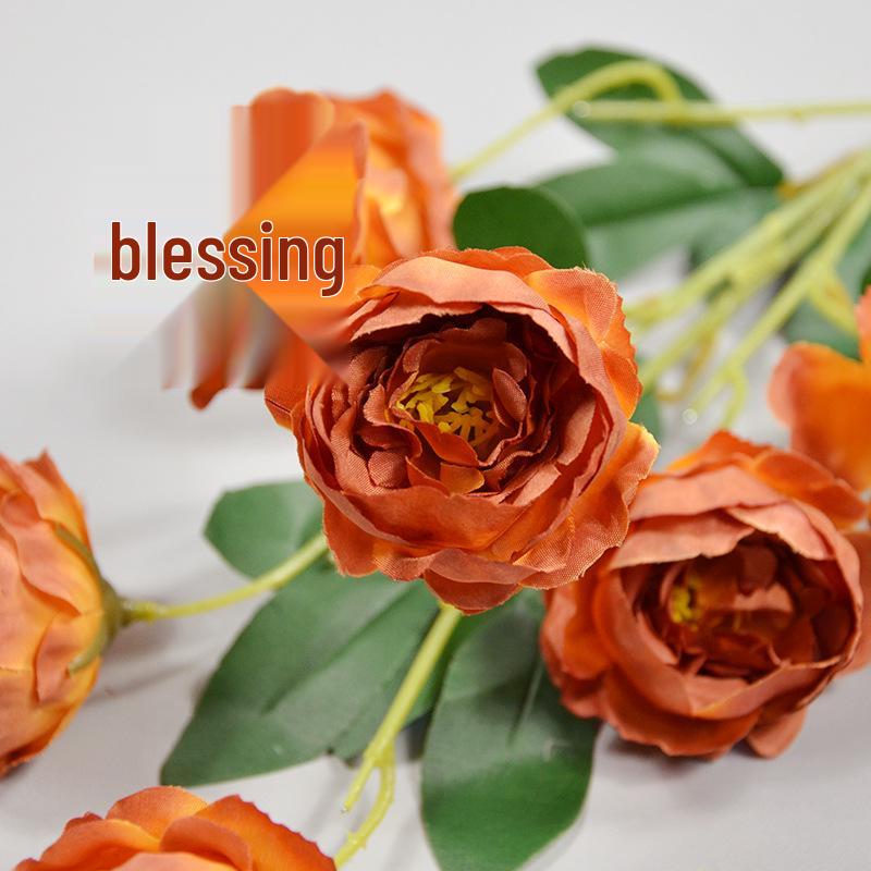 7-Head Silk Peony Artificial Flower Arrangement for Living Room Decoration and Wedding